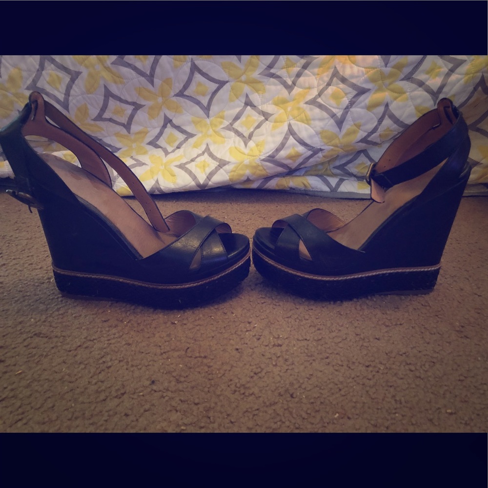 ALDO black wedges size 7 - Worn Once!